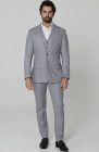 Steel Gray Monte Carlo Linen Suit Jacket, w/Steel Gray Verona Pants and White/Gray Mauritius Shirt.