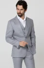 Steel Gray Monte Carlo Linen Suit Jacket, w/Steel Gray Verona Pants and White/Gray Mauritius Shirt.
