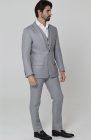 Steel Gray Monte Carlo Linen Suit Jacket, w/Steel Gray Verona Pants and White/Gray Mauritius Shirt.
