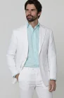 White Monte Carlo Suit with White Verona Pants and Bradford Italian Shirt in Spa