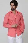 Beckford Men’s Casual Linen Shirts in Salmon with Italian Linen Pants in White