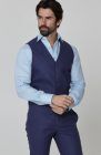 Monaco Men’s Linen Summer Vest Soft Navy with Verona Italian Linen Pants in Soft Navy