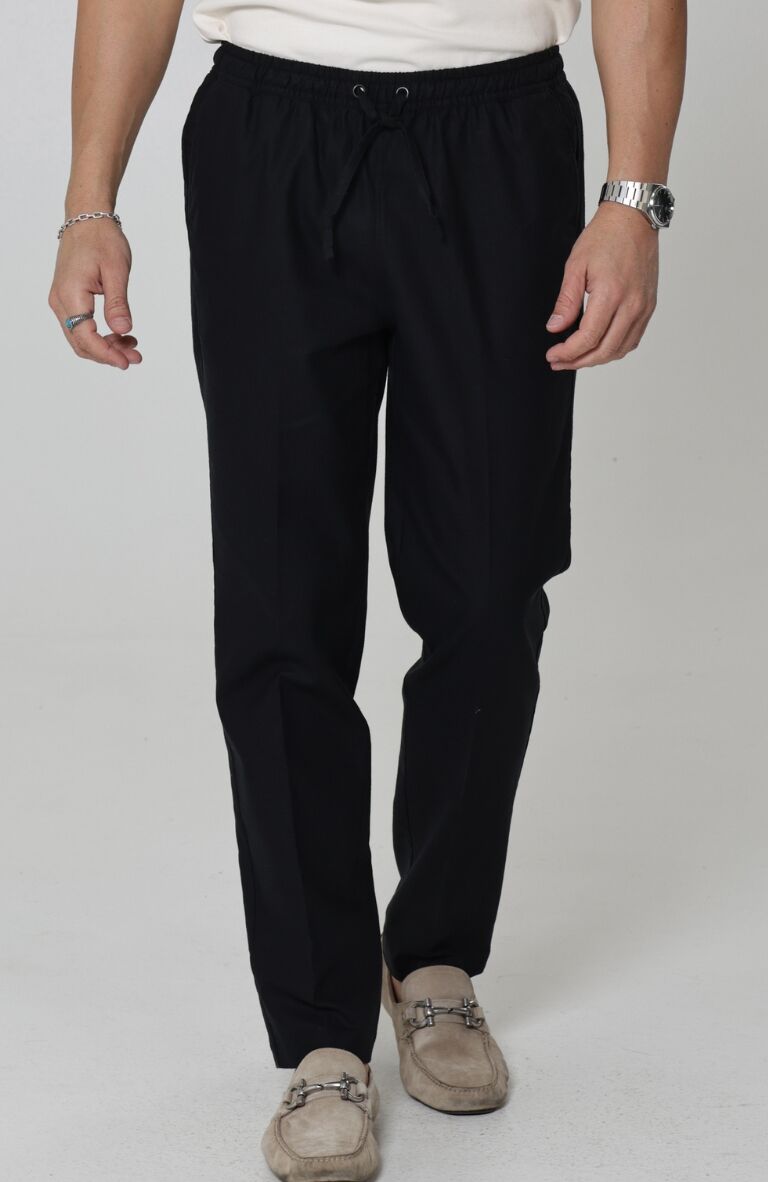 Men's Velero Lightweight Linen Pants in Black