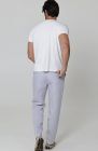 Men's Velero Linen Drawstring Pants in Silver Blue