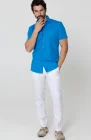 French Blue Beckford Short Sleeve Linen shirt White linen Verona Pants