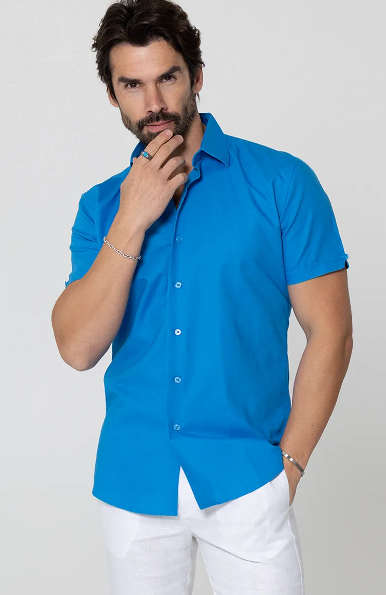 French Blue Beckford Short Sleeve Linen shirt White linen Verona Pants
