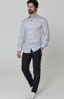 Beckford Men’s Vacation Linen Shirts Blue Silver with Black Italian Linen Pants