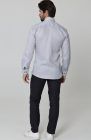 Beckford Men’s Vacation Linen Shirts Blue Silver with Black Italian Linen Pants