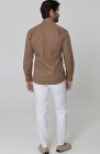 Beckford Men’s Vacation Linen Shirts in Carob with Verona Italian Linen Pants in White