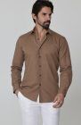 Beckford Men’s Vacation Linen Shirts in Carob with Verona Italian Linen Pants in White