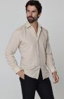Beckford Linen Wedding Shirt in Ecru, with Black Linen Verona Pants