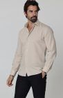Beckford Linen Wedding Shirt in Ecru, with Black Linen Verona Pants