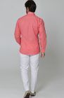 Beckford Men’s Casual Linen Shirts in Salmon with Italian Linen Pants in White