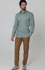 Beckford Relaxed Fit Linen Shirts Hunter Green with Men's Velero Summer Linen Pants in Mocha