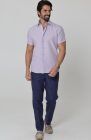 Violet Linen Beckford Shirt w/ Soft Navy Velero Linen Drawstring Pants