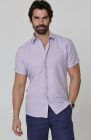Violet Linen Beckford Shirt w/ Soft Navy Velero Linen Drawstring Pants