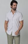 Beckford Linen Wedding Shirt in Cool Gray, with Linen Verona Pants in Sage