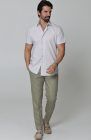 Beckford Linen Wedding Shirt in Cool Gray, with Linen Verona Pants in Sage