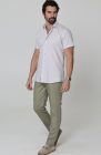 Beckford Linen Wedding Shirt in Cool Gray, with Linen Verona Pants in Sage