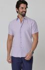 Violet Linen Beckford Shirt w/ Soft Navy Velero Linen Drawstring Pants