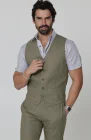 Monaco Vest in Olive, Olive Verona and Blue Silver Beckford Shirt
