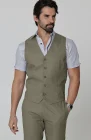Monaco Vest in Olive, Olive Verona and Blue Silver Beckford Shirt