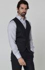 Monaco Linen Vest for Wedding Black
