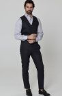 Monaco Linen Vest for Wedding Black