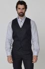 Monaco Linen Vest for Wedding Black