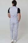 Monaco Men’s Luxury Linen Vest Blue Silver with Verona Italian Linen Pants in Blue Silver