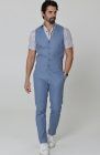 Monaco Men’s Premium Linen Vest Heritage Blue