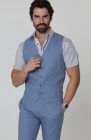 Monaco Men’s Premium Linen Vest Heritage Blue