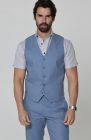 Monaco Men’s Premium Linen Vest Heritage Blue