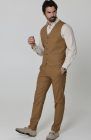 Monaco Breathable Linen Vests Mocha with Natural Beckford Shirt