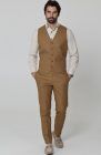 Monaco Breathable Linen Vests Mocha with Natural Beckford Shirt