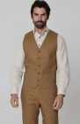 Monaco Breathable Linen Vests Mocha with Natural Beckford Shirt