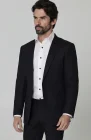 Black Monte Carlo Linen Suit Jacket w/ Black Verona Pants and White Bradford Linen Groom Shirt