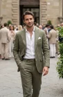 Monte Carlo in Olive with Olive Verona Pants Olive Monaco Vest, and Natural Beckford Shirt