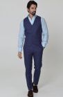 Monaco Men’s Linen Summer Vest Soft Navy with Verona Italian Linen Pants in Soft Navy