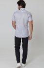 Beckford Men’s Vacation Linen Shirts Blue Silver with Black Italian Linen Pants
