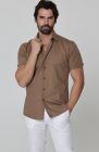 Beckford Men’s Vacation Linen Shirts in Carob with Verona Italian Linen Pants in White