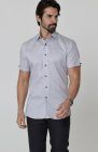 Beckford Men’s Vacation Linen Shirts Blue Silver with Black Italian Linen Pants