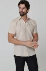 Beckford Linen Wedding Shirt in Ecru, with Black Linen Verona Pants