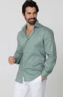 Beckford Linen Shirt in Hunter Green with Men's White Verona Pants