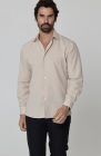 Beckford Linen Wedding Shirt in Ecru, with Black Linen Verona Pants