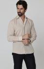 Beckford Linen Wedding Shirt in Ecru, with Black Linen Verona Pants